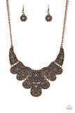 Paparazzi Mess With The Bull - Copper Necklace and matching Earrings - Glitzygals5dollarbling Paparazzi Boutique 