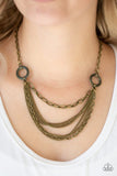 Chains of Command - brass - Paparazzi necklace - Glitzygals5dollarbling Paparazzi Boutique 