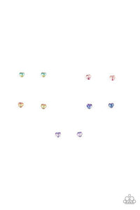 Paparazzi Kids Starlet Shimmer Post Heart Iridescent Earrings oil spill - Glitzygals5dollarbling Paparazzi Boutique 