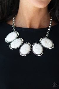 Paparazzi Prairie Goddess - White Stones - Necklace and matching Earrings - Glitzygals5dollarbling Paparazzi Boutique 