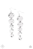 Paparazzi Rippling Resplendence - Silver - Earrings - Fashion Fix / Trend Blend Exclusive January 2020 - Glitzygals5dollarbling Paparazzi Boutique 