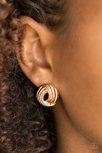Paparazzi Rare Refinement - Gold - Post Earrings - Glitzygals5dollarbling Paparazzi Boutique 