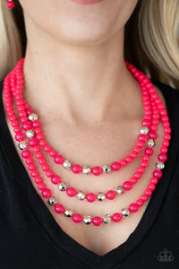 Paparazzi STAYCATION All I Ever Wanted - Pink - Necklace & Earrings - Glitzygals5dollarbling Paparazzi Boutique 