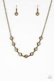 Starlit Socials - Brass Necklace - Paparazzi Accessories - Glitzygals5dollarbling Paparazzi Boutique 
