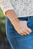 Paparazzi Get Used To GRIT Gold Cuff Bracelet - Glitzygals5dollarbling Paparazzi Boutique 