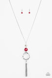 Paparazzi “Bold Balancing Act” Red Necklace - Glitzygals5dollarbling Paparazzi Boutique 