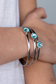 Paparazzi Be All You Can BEDAZZLE - Blue Gems - Silver Bangle Bracelets - Glitzygals5dollarbling Paparazzi Boutique 
