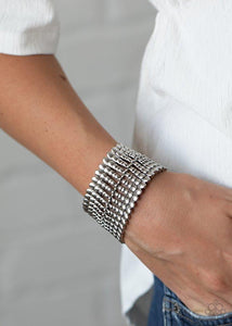 Paparazzi Bracelet ~ Level The Field - Silver - Glitzygals5dollarbling Paparazzi Boutique 