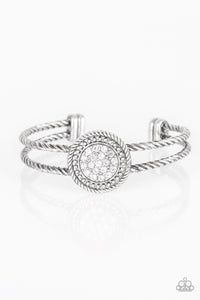 Paparazzi Definitely Dazzling White Cuff Bracelet - Glitzygals5dollarbling Paparazzi Boutique 