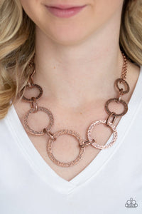 Paparazzi City Circus - Copper - Hammered Antiqued Shimmer - Necklace & Earrings - Glitzygals5dollarbling Paparazzi Boutique 
