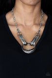 Paparazzi Lip Sync Links - Silver - Necklace & Earrings - Glitzygals5dollarbling Paparazzi Boutique 