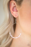 Paparazzi Prize Winning Sparkle - Pink Beads - Silver Hoop Earrings - Glitzygals5dollarbling Paparazzi Boutique 