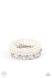 Paparazzi Flawlessly Flattering - White Fashion Fix Exclusive Bracelet - Glitzygals5dollarbling Paparazzi Boutique 