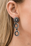 Paparazzi High Tech - White Rhinestones - Post Earrings - Fashion Fix Exclusive February 2020 - Glitzygals5dollarbling Paparazzi Boutique 