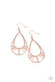 Line Crossing Sparkle - copper - Paparazzi earrings - Glitzygals5dollarbling Paparazzi Boutique 