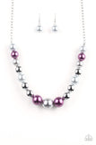 Paparazzi Take Note - Multi - Silver, Purple and Gray Beads - Necklace and matching Earrings - Glitzygals5dollarbling Paparazzi Boutique 