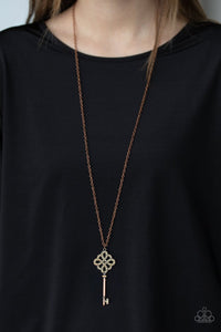 Unlocked - copper - Paparazzi necklace - Glitzygals5dollarbling Paparazzi Boutique 