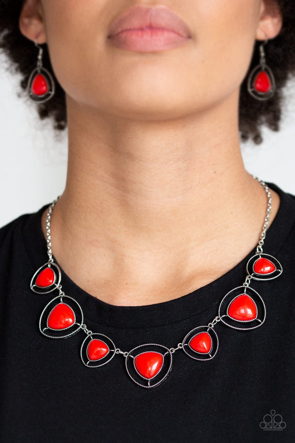 Paparazzi Make A Point - Red Necklace - Glitzygals5dollarbling Paparazzi Boutique 