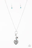 Paparazzi Vintage Valentine Blue Charm Necklace - Glitzygals5dollarbling Paparazzi Boutique 
