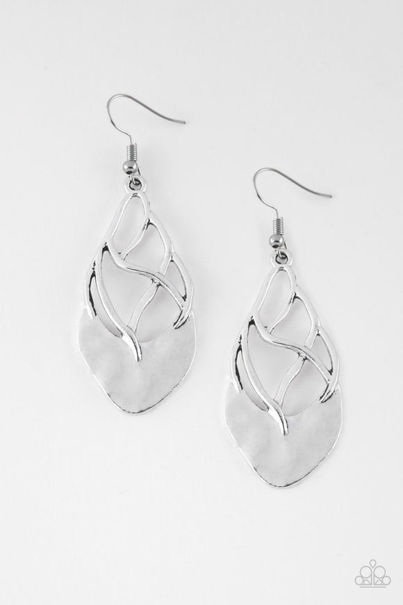 Paparazzi “Super Swanky” Silver Earrings - Glitzygals5dollarbling Paparazzi Boutique 