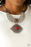 Paparazzi Santa Fe Solstice - Red Stone - Antiqued Flair - Necklace and matching Earrings - Glitzygals5dollarbling Paparazzi Boutique 