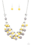 Paparazzi Seaside Soiree - Multi - Gray, Yellow and Silver Beads - Necklace and matching Earrings - Glitzygals5dollarbling Paparazzi Boutique 