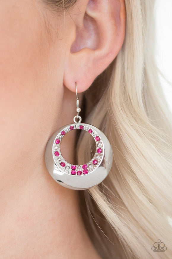 Paparazzi Ringed in Refinement - Pink Earrings - Glitzygals5dollarbling Paparazzi Boutique 