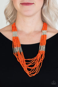 Paparazzi Let It BEAD - Orange - Seed Beads - Necklace and matching - Glitzygals5dollarbling Paparazzi Boutique 