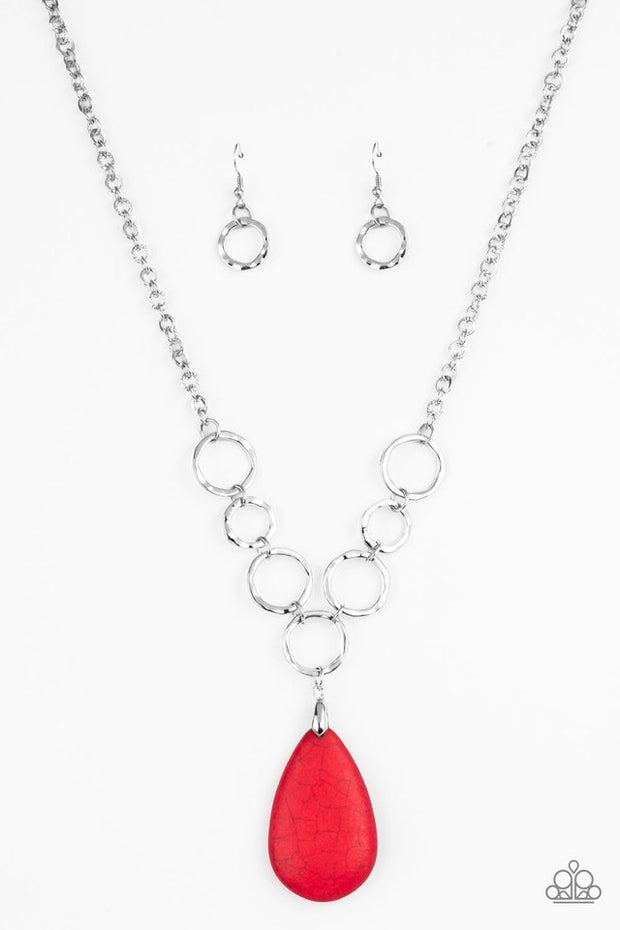 Paparazzi Livin On A PRAIRIE - Red Necklace Silver - Glitzygals5dollarbling Paparazzi Boutique 