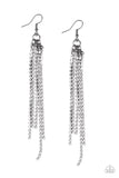 Paparazzi Center Stage Status - Black - White Rhinestones - Earrings - Life of the Party Exclusive December 2019 - Glitzygals5dollarbling Paparazzi Boutique 