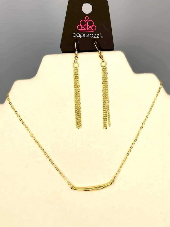 Taking it Easy Gold Choker Necklace Exclusive Paparazzi - Glitzygals5dollarbling Paparazzi Boutique 