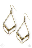 Paparazzi Absolute Alpha Brass Earrings Fashion Fix Exclusive - Glitzygals5dollarbling Paparazzi Boutique 