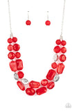 Oceanic Opulence Red ~ Paparazzi Necklace - Glitzygals5dollarbling Paparazzi Boutique 