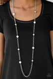 Showroom Shimmer - White - Necklace and matching Earrings - Glitzygals5dollarbling Paparazzi Boutique 