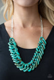 Paparazzi Comin In HAUTE - Blue Turquoise - Faux Marble Acrylic - Necklace and matching Earrings - Glitzygals5dollarbling Paparazzi Boutique 