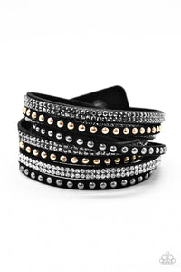 Paparazzi Hit Me With Your Best Shot Black Gold Silver Double Wrap Bracelet - Glitzygals5dollarbling Paparazzi Boutique 