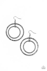 Fiercely Focused - black - Paparazzi earrings - Glitzygals5dollarbling Paparazzi Boutique 