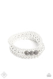 Showy Soprano White ~ Paparazzi Bracelet - Glitzygals5dollarbling Paparazzi Boutique 