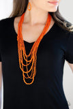 Paparazzi Totally Tonga - Orange - Seed Beads - Necklace & Earrings - Glitzygals5dollarbling Paparazzi Boutique 