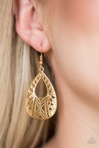 Alpha Amazon Teardrop Gold Earrings Paparazzi - Glitzygals5dollarbling Paparazzi Boutique 