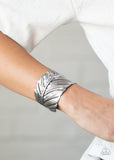 Paparazzi Where Theres a QUILL, Theres a Way - Silver Feather - Cuff Bracelet - Glitzygals5dollarbling Paparazzi Boutique 