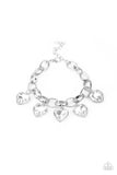 Paparazzi Bracelet ~ Candy Heart Charmer - White - Glitzygals5dollarbling Paparazzi Boutique 