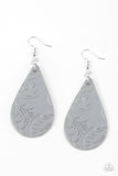 Paparazzi Feelin’ Groovy Silver Gray leather Earrings - Glitzygals5dollarbling Paparazzi Boutique 