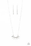 Paparazzi Empirical Elegance - White Gems and Rhinestones - Silver Necklace - Life of the Party Exclusive February 2020 - Glitzygals5dollarbling Paparazzi Boutique 