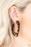 Paparazzi Cheetah Incognita - Brown Acrylic Earrings - Life of the Party Exclusive April 2019 - Glitzygals5dollarbling Paparazzi Boutique 