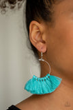 Paparazzi Peruvian Princess Blue Turquoise Thread Fringe Earrings - Glitzygals5dollarbling Paparazzi Boutique 