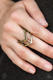 Ahead of the Pack - brass - Paparazzi ring Fashion Fix Exclusive - Glitzygals5dollarbling Paparazzi Boutique 