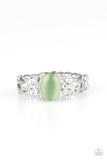 Paparazzi Extra Spark-tacular - Green Moonstone - White Rhinestones - Silver Ring - Glitzygals5dollarbling Paparazzi Boutique 