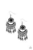 Paparazzi Mantra to Mantra - Black Beaded Center - Silver Crescent - Fringe Earrings - Glitzygals5dollarbling Paparazzi Boutique 