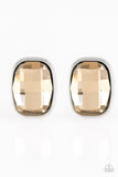 Paparazzi Incredibly Iconic - Brown Frosted Gem - Silver Post Earrings - Glitzygals5dollarbling Paparazzi Boutique 